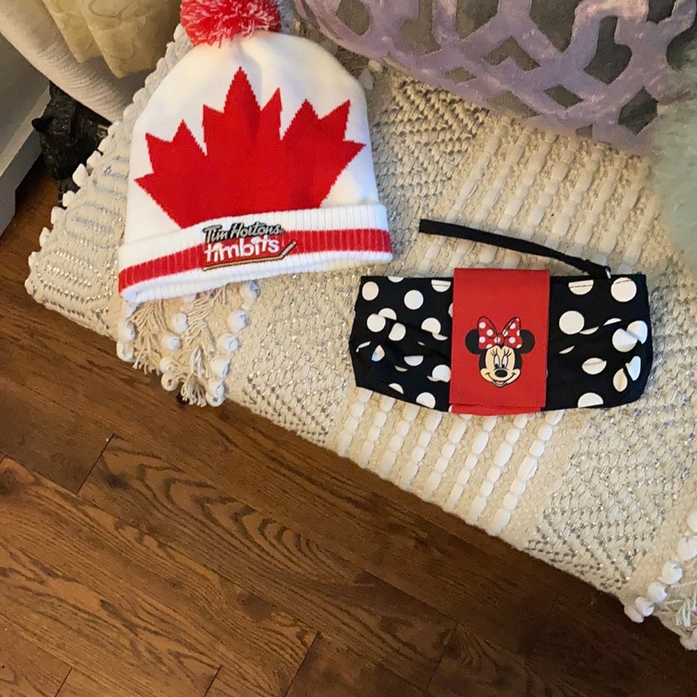 Disney pouch and Sidney Crosy child size hat